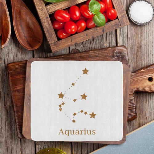 Modern Zodiac Sign Gold Aquarius  Element Air Cutting Board