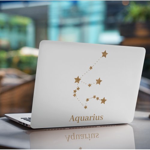 Modern Zodiac Sign Gold Aquarius  Element Air HP Laptop Skin