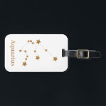 Modern Zodiac Sign Gold Aquarius | Element Air Luggage Tag<br><div class="desc">Modern Zodiac Sign Gold Aquarius | Element Air</div>