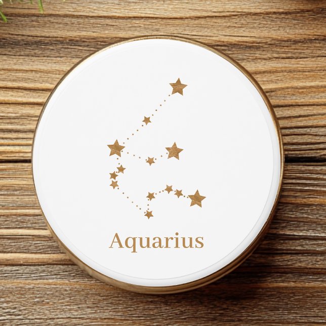 Modern Zodiac Sign Gold Aquarius | Element Air Mini Candle Favors (Creator Uploaded)