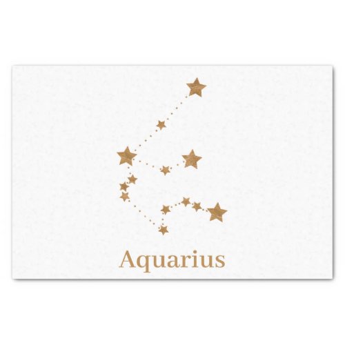 Modern Zodiac Sign Gold Aquarius  Element Air Tissue Paper