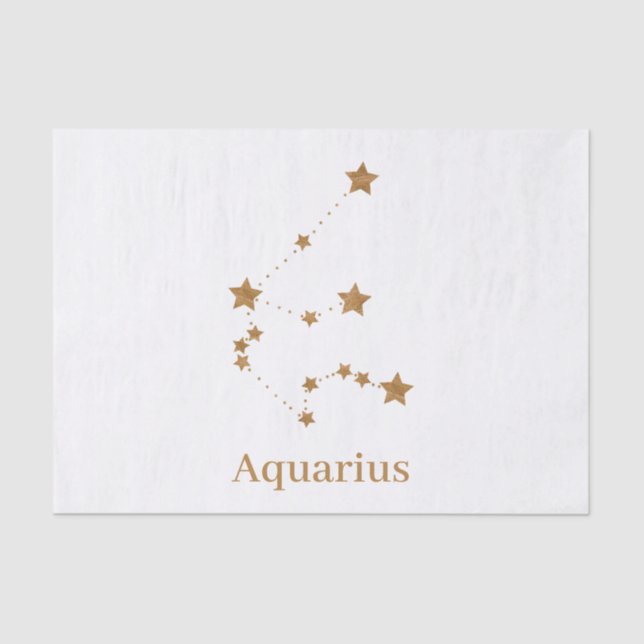 Modern Zodiac Sign Gold Aquarius | Element Air Tissue Paper (Front)