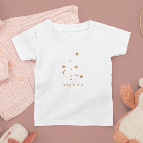 Modern Zodiac Sign Gold Aquarius  Element Air Toddler T_shirt