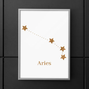 Modern Zodiac Sign Gold Aries   Element Fire