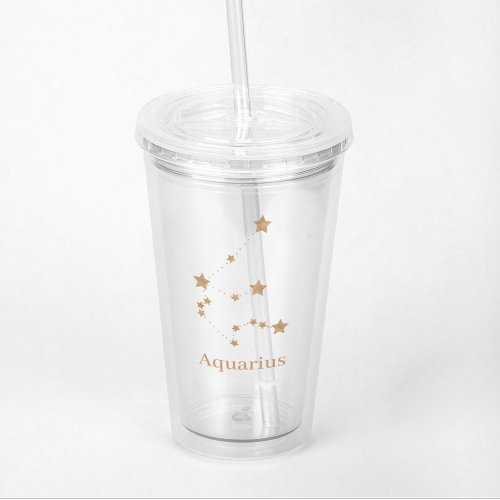 Modern Zodiac Sign Gold Aries  Element Fire Acrylic Tumbler