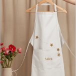 Modern Zodiac Sign Gold Aries | Element Fire Apron<br><div class="desc">Modern Zodiac Sign Gold Aries | Element Fire</div>