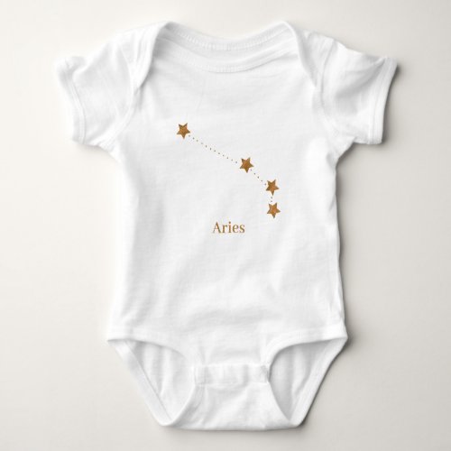 Modern Zodiac Sign Gold Aries  Element Fire Baby Bodysuit