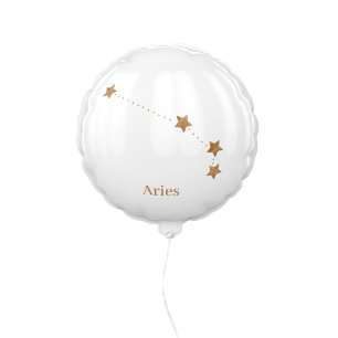 Modern Zodiac Sign Gold Aries Element Fire Balloon