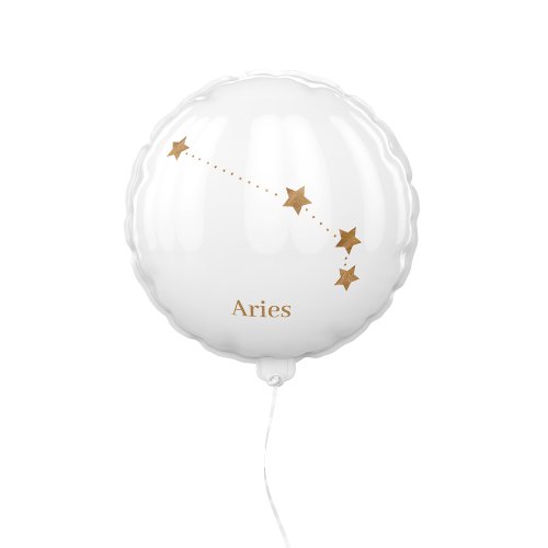 Modern Zodiac Sign Gold Aries  Element Fire Balloon