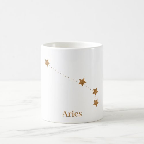Modern Zodiac Sign Gold Aries  Element Fire Coffee Mug