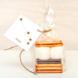 Modern Zodiac Sign Gold Aries Element Fire Favor Tags