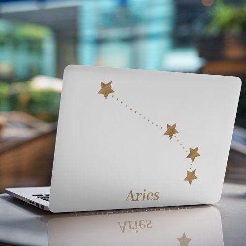 Modern Zodiac Sign Gold Aries  Element Fire HP Laptop Skin