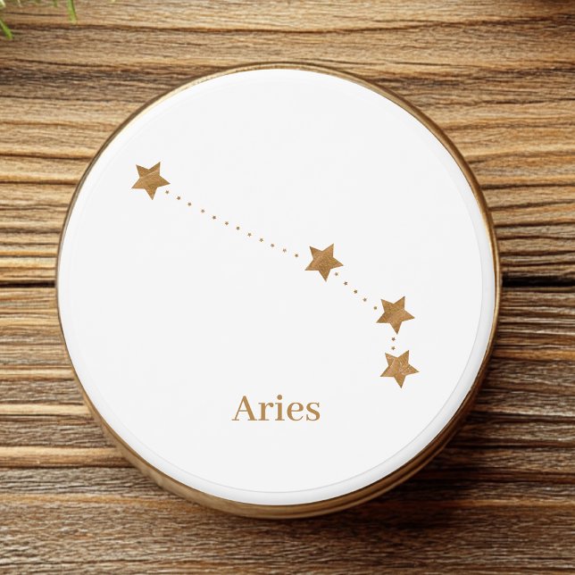 Modern Zodiac Sign Gold Aries | Element Fire Mini Candle Favors (Creator Uploaded)