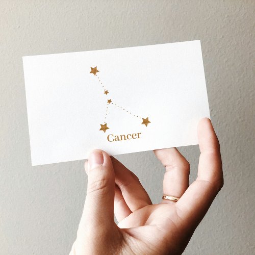 Modern Zodiac Sign Gold Cancer  Element Water Business Card