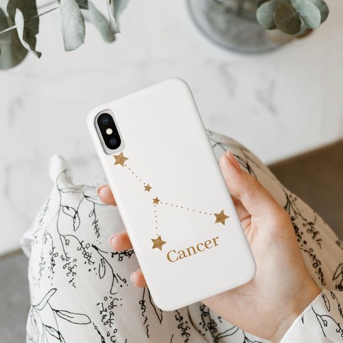 Modern Zodiac Sign Gold Cancer  Element Water iPhone XS Case