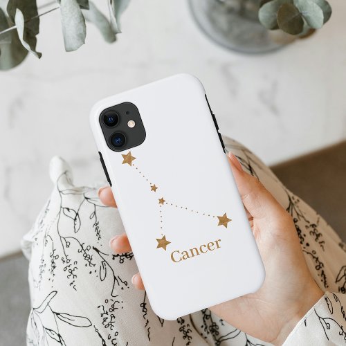 Modern Zodiac Sign Gold Cancer  Element Water iPhone 11 Case