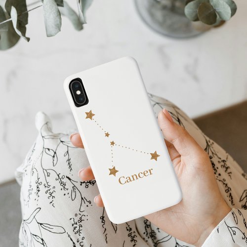 Modern Zodiac Sign Gold Cancer  Element Water iPhone XS Max Case