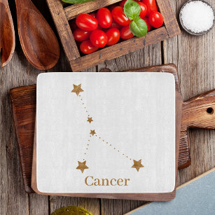 Modern Zodiac Sign Gold Cancer   Element Water Cutting Board