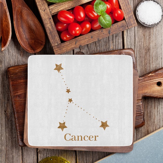 Modern Zodiac Sign Gold Cancer | Element Water Cutting Board (Creator Uploaded)