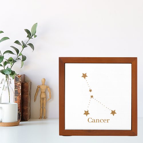 Modern Zodiac Sign Gold Cancer  Element Water Desk Organizer