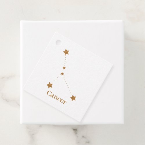 Modern Zodiac Sign Gold Cancer  Element Water Favor Tags