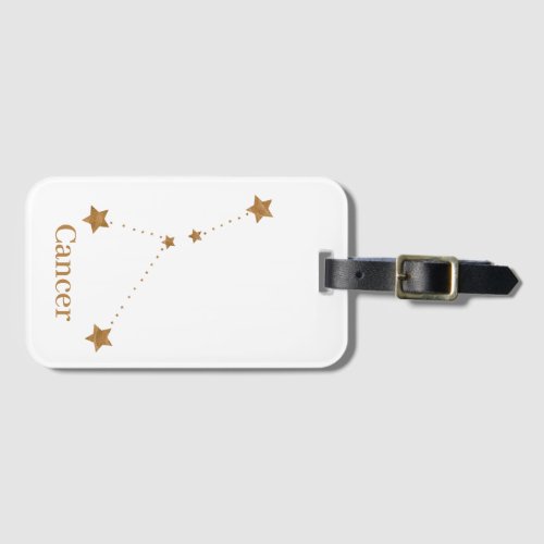 Modern Zodiac Sign Gold Cancer  Element Water Luggage Tag