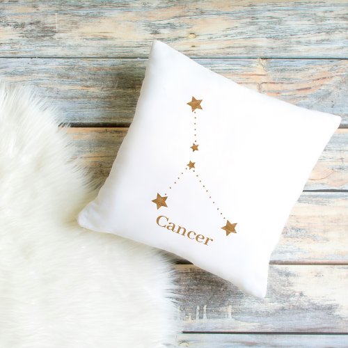 Modern Zodiac Sign Gold Cancer  Element Water Outdoor Pillow