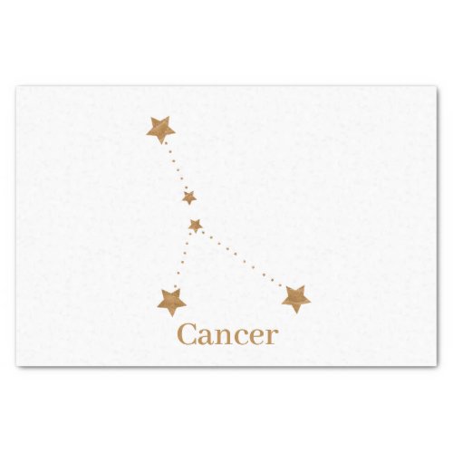 Modern Zodiac Sign Gold Cancer  Element Water Tissue Paper