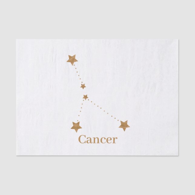 Modern Zodiac Sign Gold Cancer | Element Water Tissue Paper (Front)