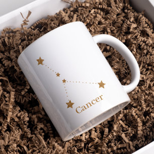 Modern Zodiac Sign Gold Cancer Element Water Two-Tone Coffee Mug