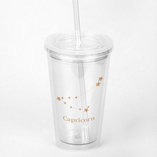 Modern Zodiac Sign Gold Capricorn  Element Earth Acrylic Tumbler