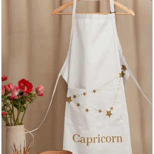 Modern Zodiac Sign Gold Capricorn Element Earth Apron