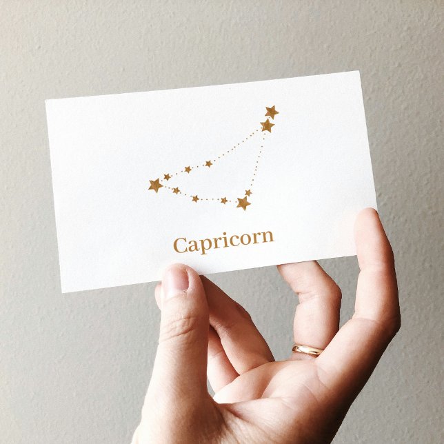 Modern Zodiac Sign Gold Capricorn | Element Earth Business Card (Creator Uploaded)