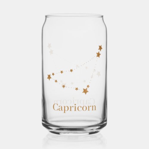 Modern Zodiac Sign Gold Capricorn  Element Earth  Can Glass