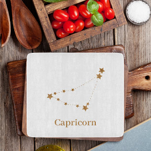 Modern Zodiac Sign Gold Capricorn Element Earth Cutting Board