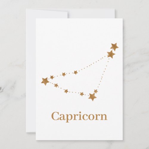 Modern Zodiac Sign Gold Capricorn  Element Earth Holiday Card