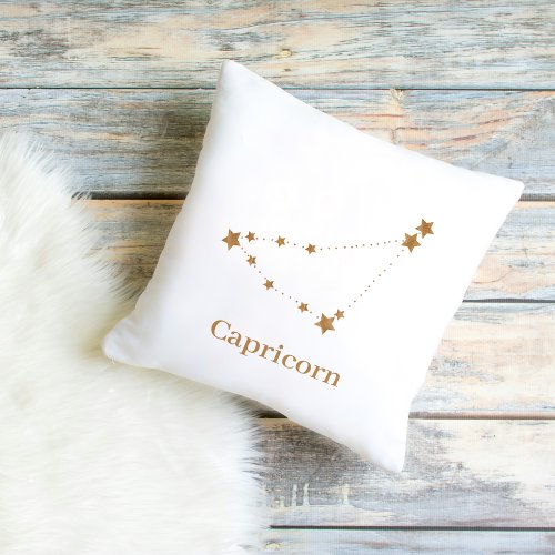 Modern Zodiac Sign Gold Capricorn  Element Earth Outdoor Pillow
