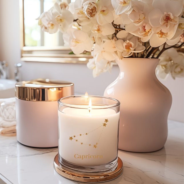 Modern Zodiac Sign Gold Capricorn | Element Earth  Scented Candle (Creator Uploaded)