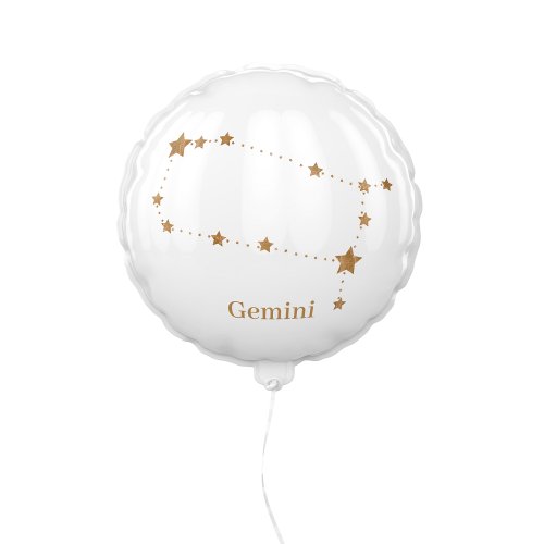 Modern Zodiac Sign Gold Gemini  Element Air  Balloon