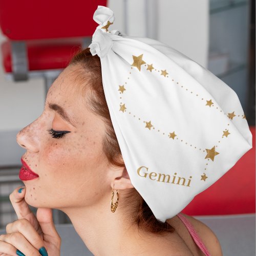 Modern Zodiac Sign Gold Gemini  Element Air  Bandana