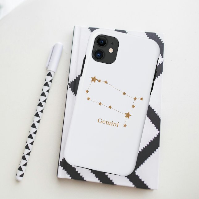 Modern Zodiac Sign Gold Gemini | Element Air  Case-Mate iPhone Case (Creator Uploaded)