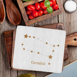 Modern Zodiac Sign Gold Gemini Element Air Cutting Board