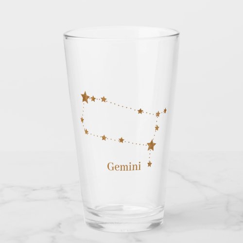 Modern Zodiac Sign Gold Gemini  Element Air  Glass