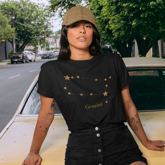 Modern Zodiac Sign Gold Gemini | Element Air  T-Shirt (Creator Uploaded)