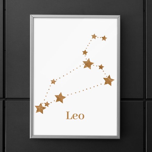 Modern Zodiac Sign Gold Leo  Element Fire