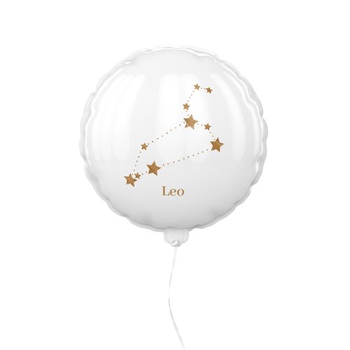 Modern Zodiac Sign Gold Leo  Element Fire Balloon