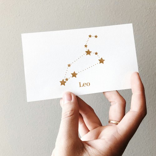 Modern Zodiac Sign Gold Leo  Element Fire Business Card