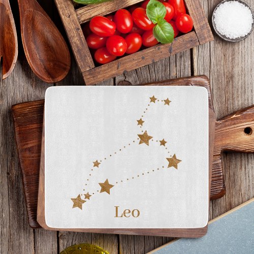 Modern Zodiac Sign Gold Leo  Element Fire Cutting Board