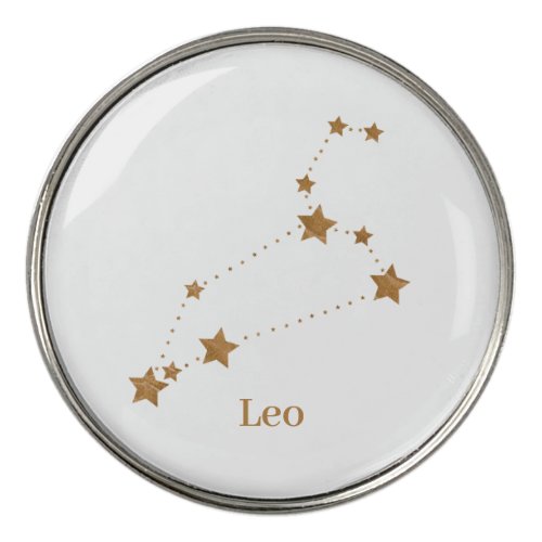 Modern Zodiac Sign Gold Leo  Element Fire Golf Ball Marker