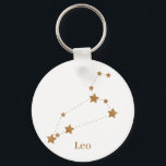 Modern Zodiac Sign Gold Leo | Element Fire Keychain<br><div class="desc">Modern Zodiac Sign Gold Leo | Element Fire</div>
